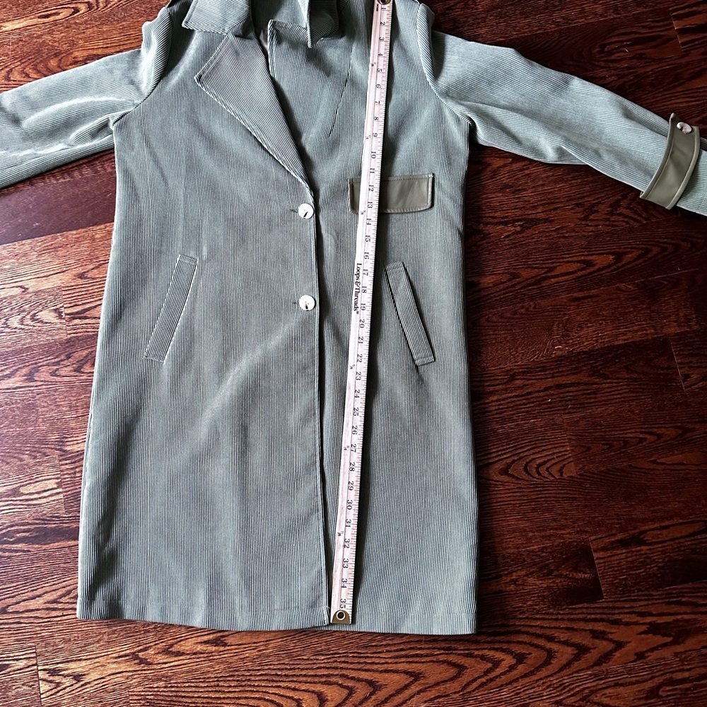 Women's Corduroy Lined Green Jacket - Picture 9 of 12